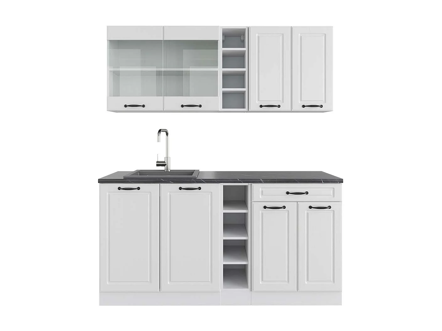 Cuisine blanc campagne/blanc 160x60x81.6 r-line