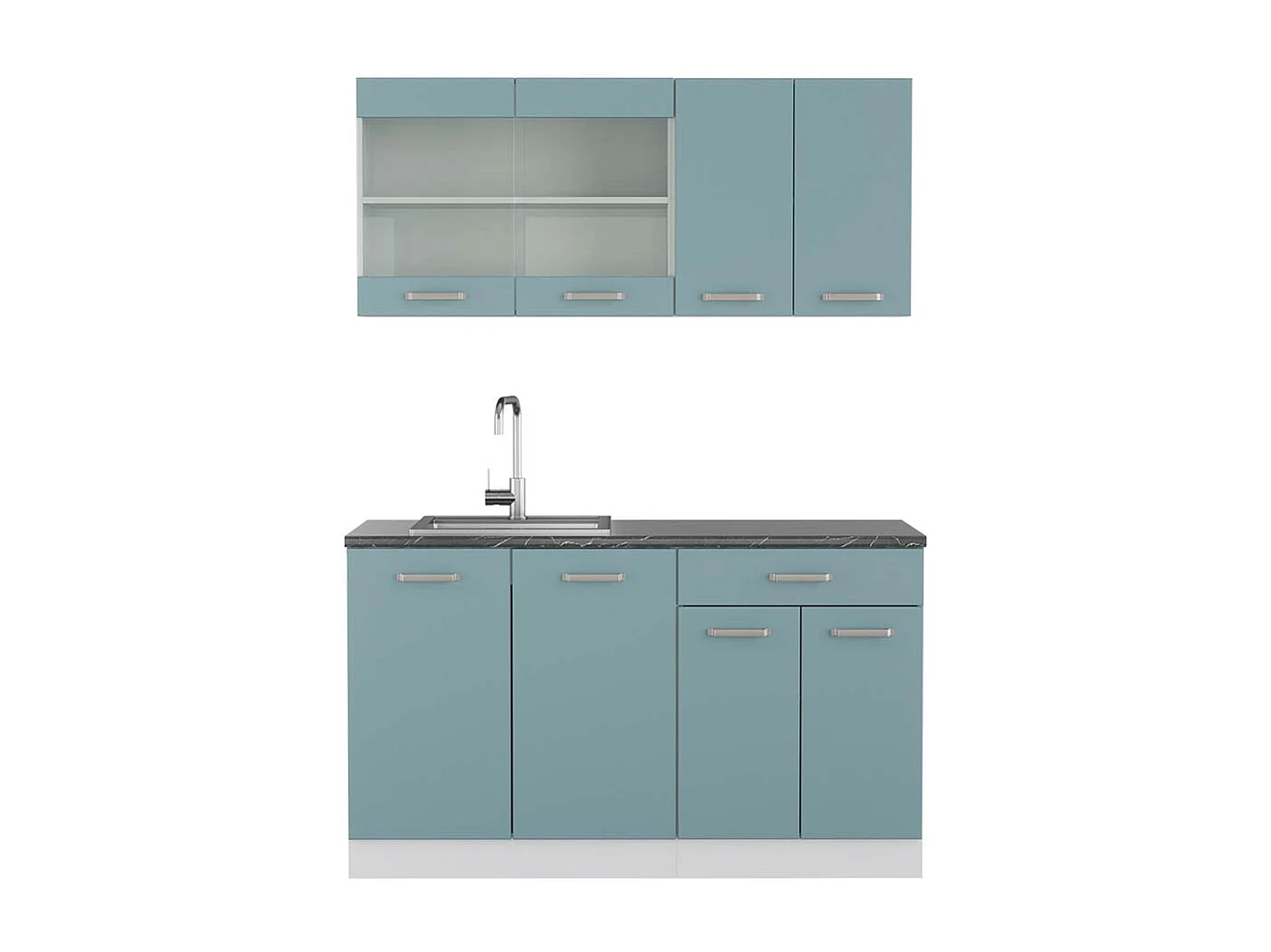 Cuisine bleu-gris/blanc 140x60x81.6 r-line