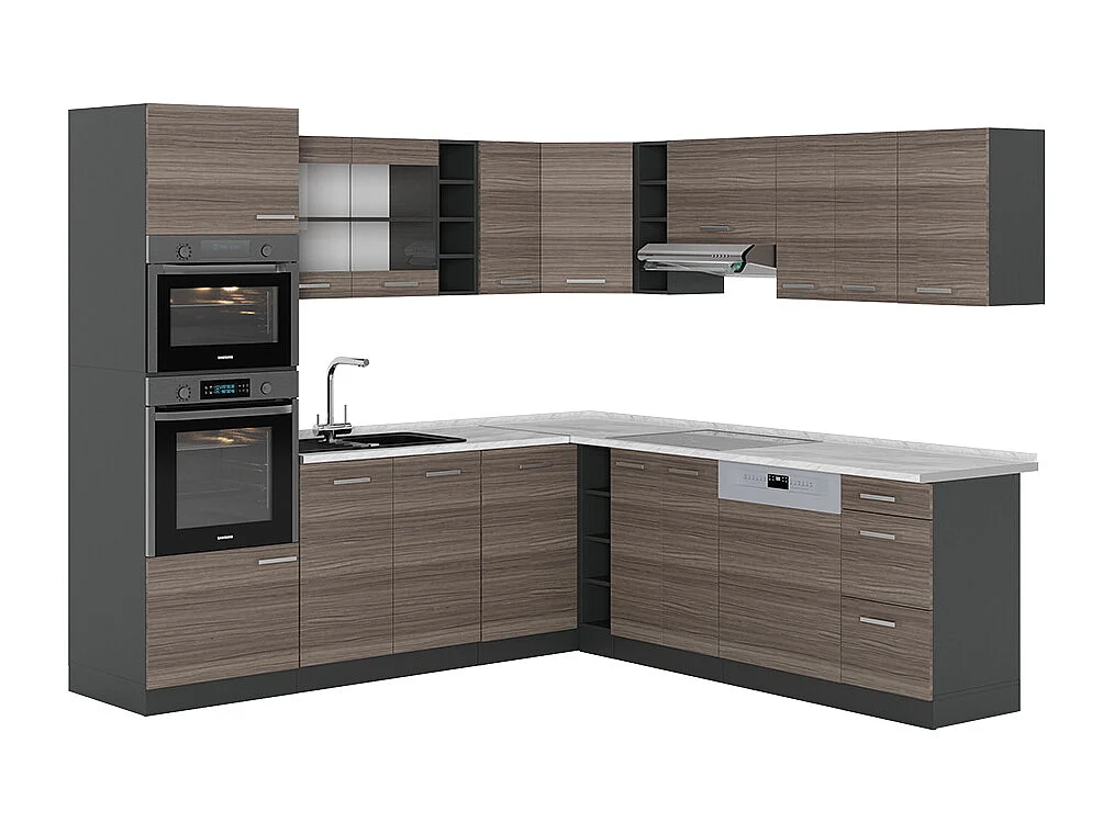 Kuchnia narożna szlachetny szary/antracyt 247x60x81.6 r-line