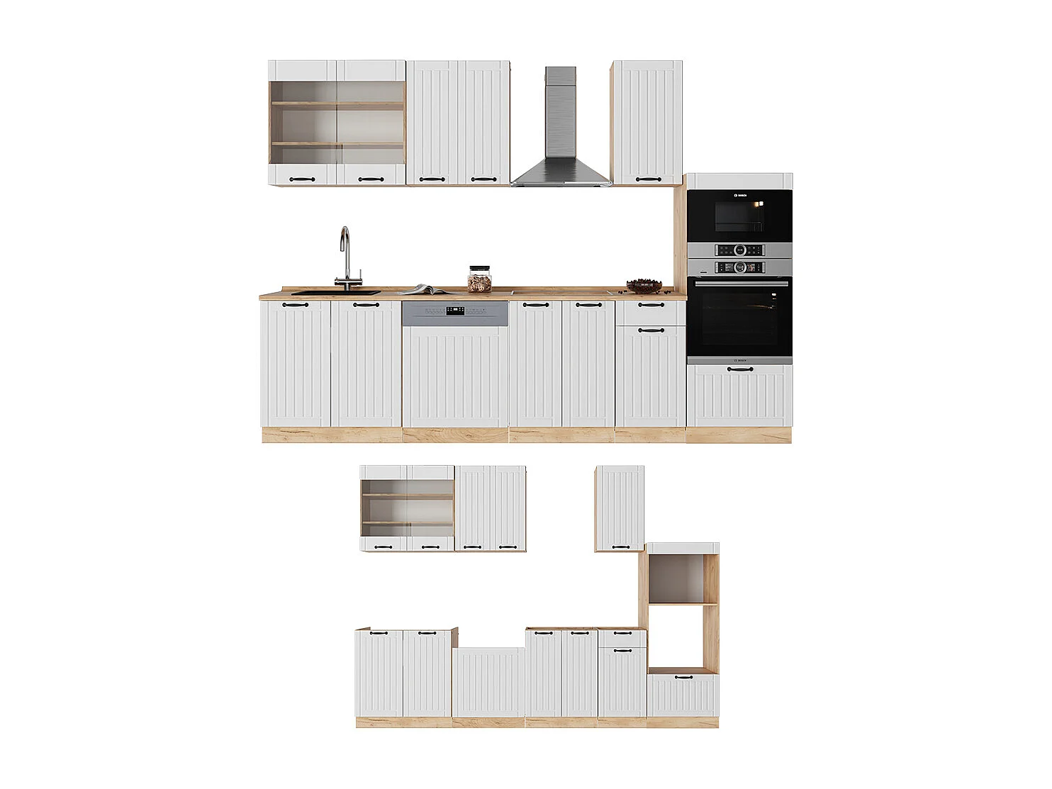 Kitchenette casa de campo branca 300x60x81.6 fame-line