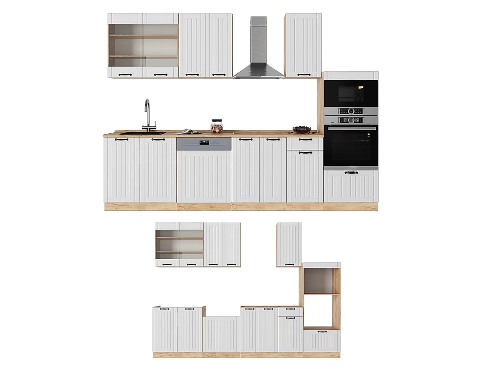Cuisine blanc campagne 300x60x81.6 fame-line