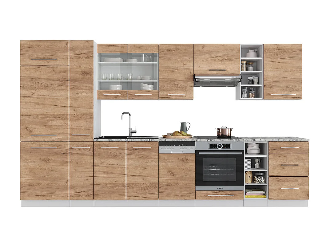 Cucina componibile quercia dorata/bianco 355x46x81.6 fame-line