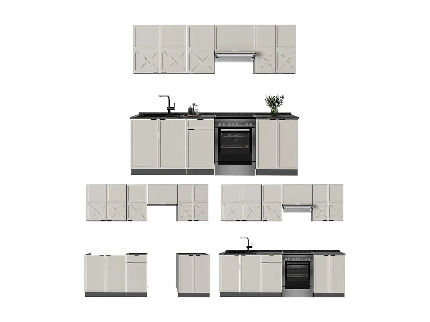 Cuisine grisbeige/anthracite 240x60x81.6 fame-line