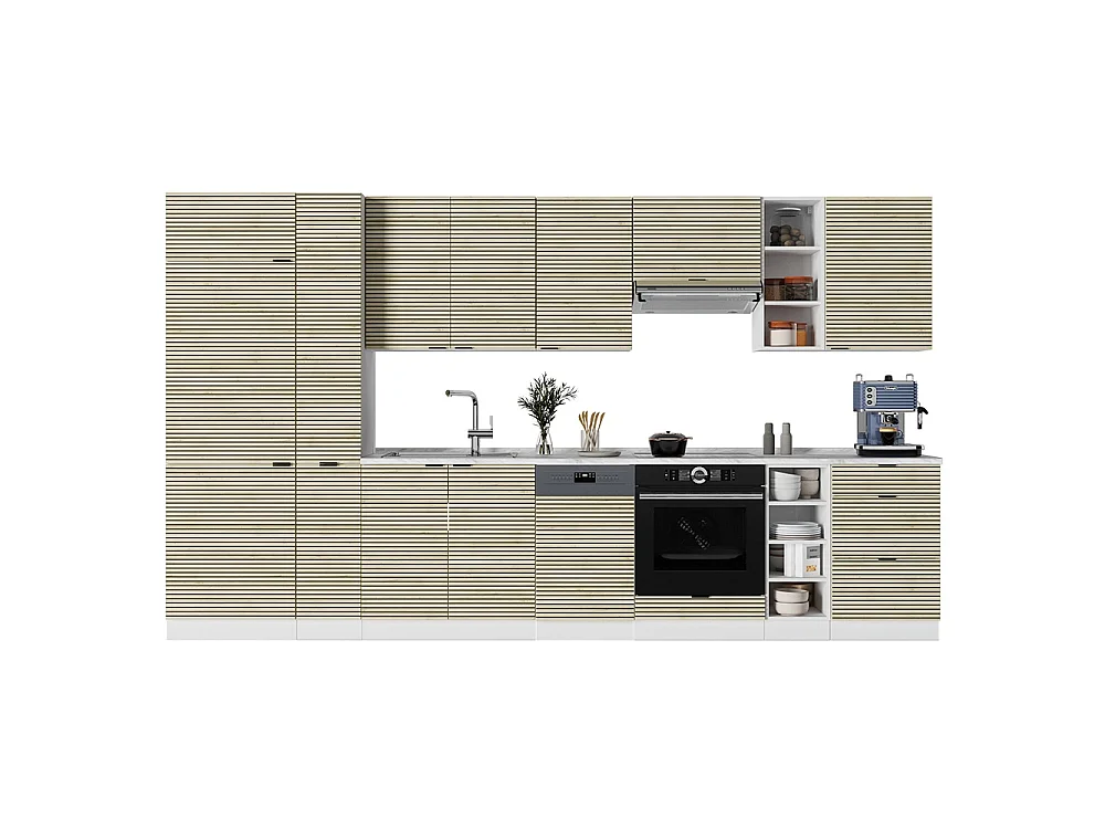 Mueble de cocina panel roble/blanco 355x46x81.6 fame-line