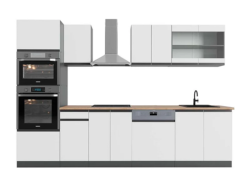 Mueble de cocina blanco/antracita 300x60x81.6 r-line