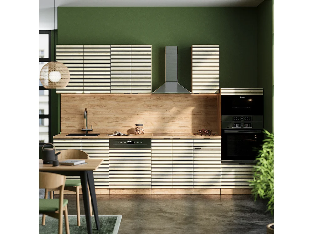 Mueble de cocina panel de roble/roble goldkraft 300x60x81.6 fame-line