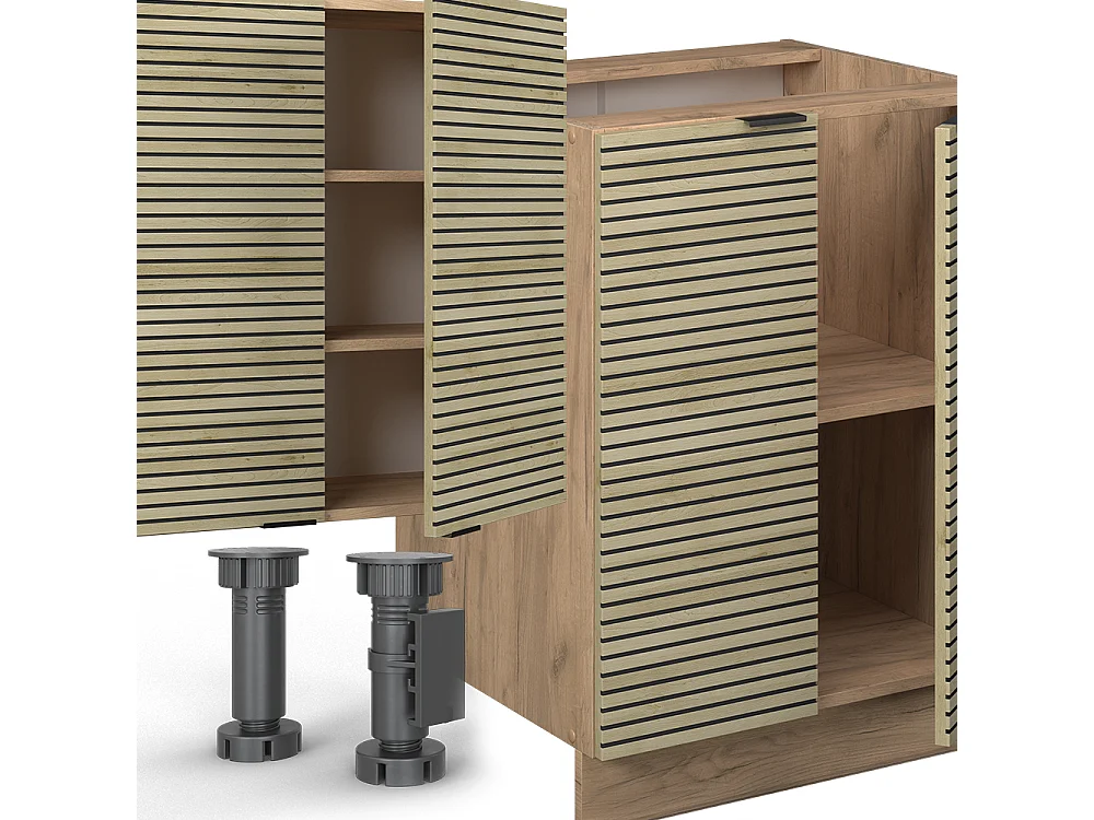 Køkkenrække egetræspanel/guldkraft egetræ 300x60x81.6 fame-line