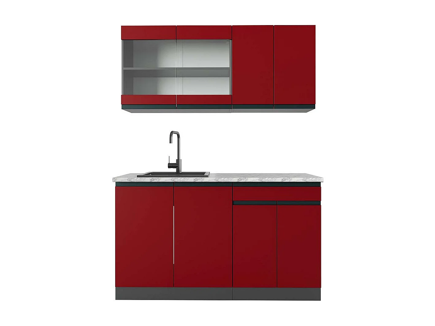 Cocina versátil rojo/antracita 140x60x81.6 r-line
