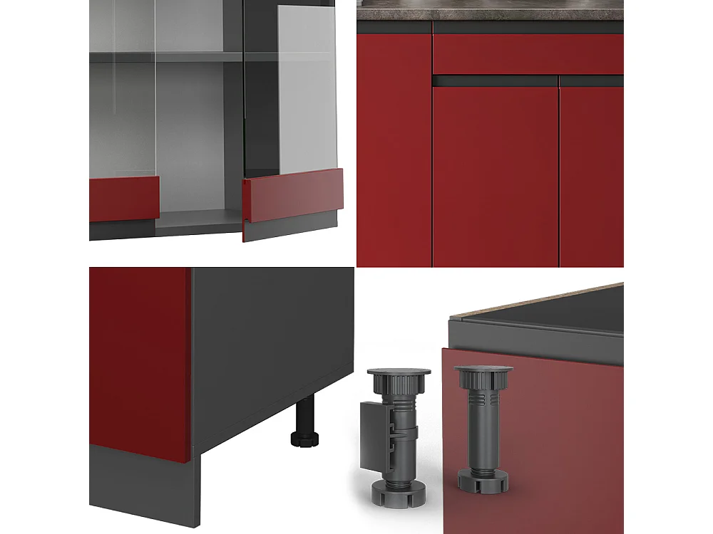 Cocina versátil rojo/antracita 140x60x81.6 r-line