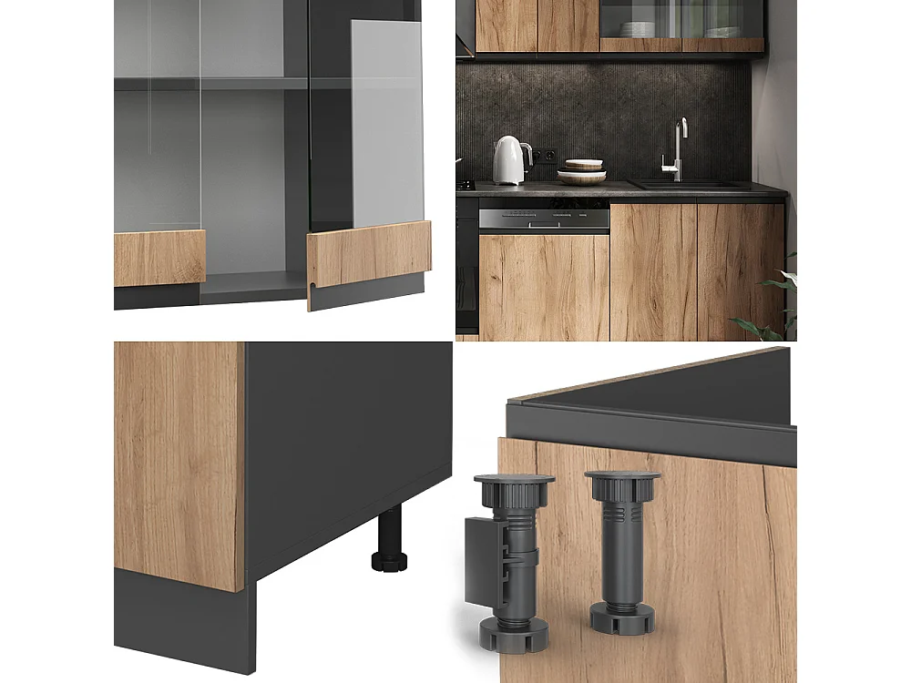 Cuisine chêne doré/anthracite 300x46x81.6 r-line