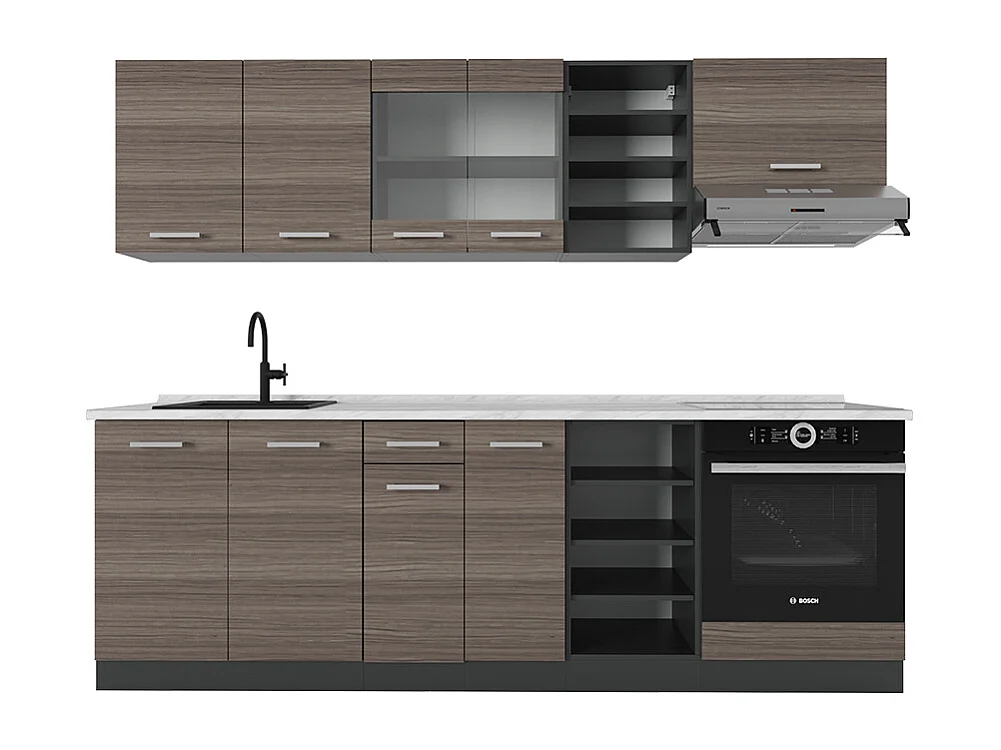 Cuisine gris noble/anthracite 240x60x81.6 r-line