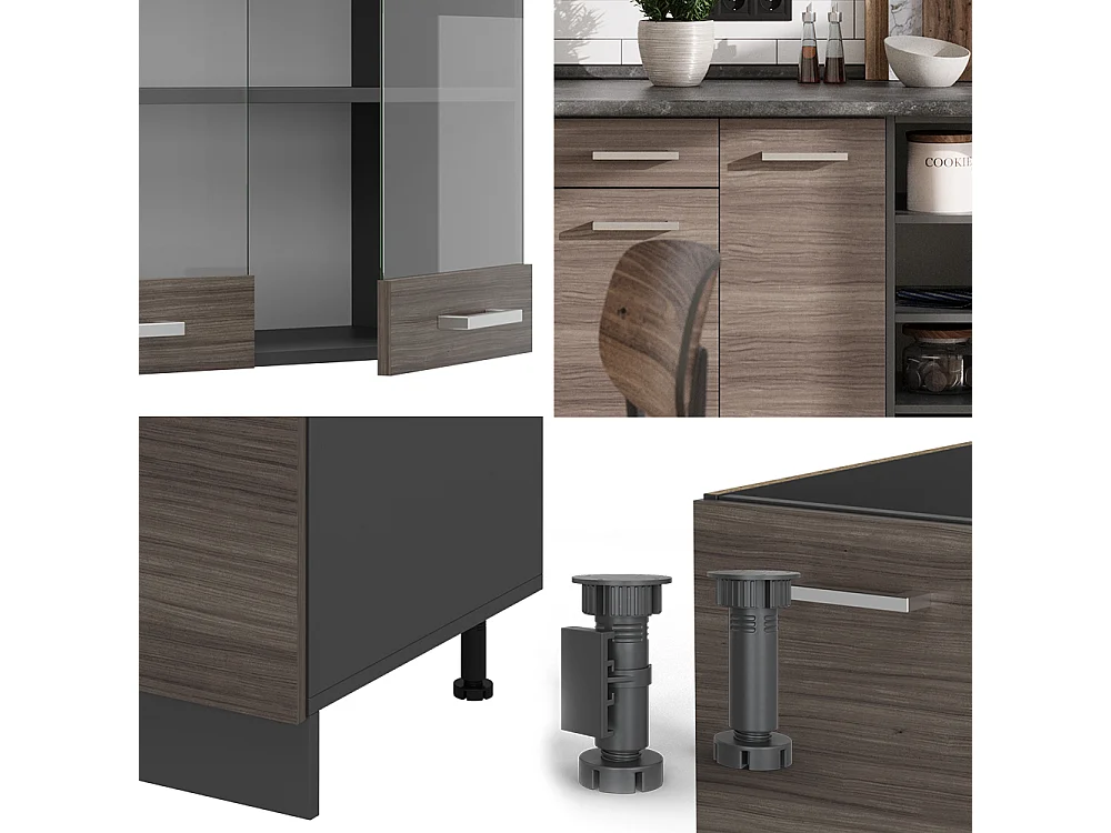 Cuisine gris noble/anthracite 240x60x81.6 r-line