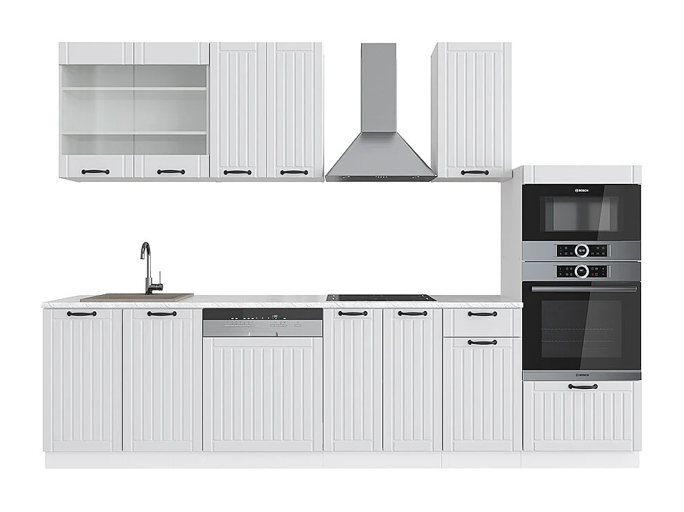 Cucina componibile casa di campagna bianca/bianco 300x46x81.6 fame-line