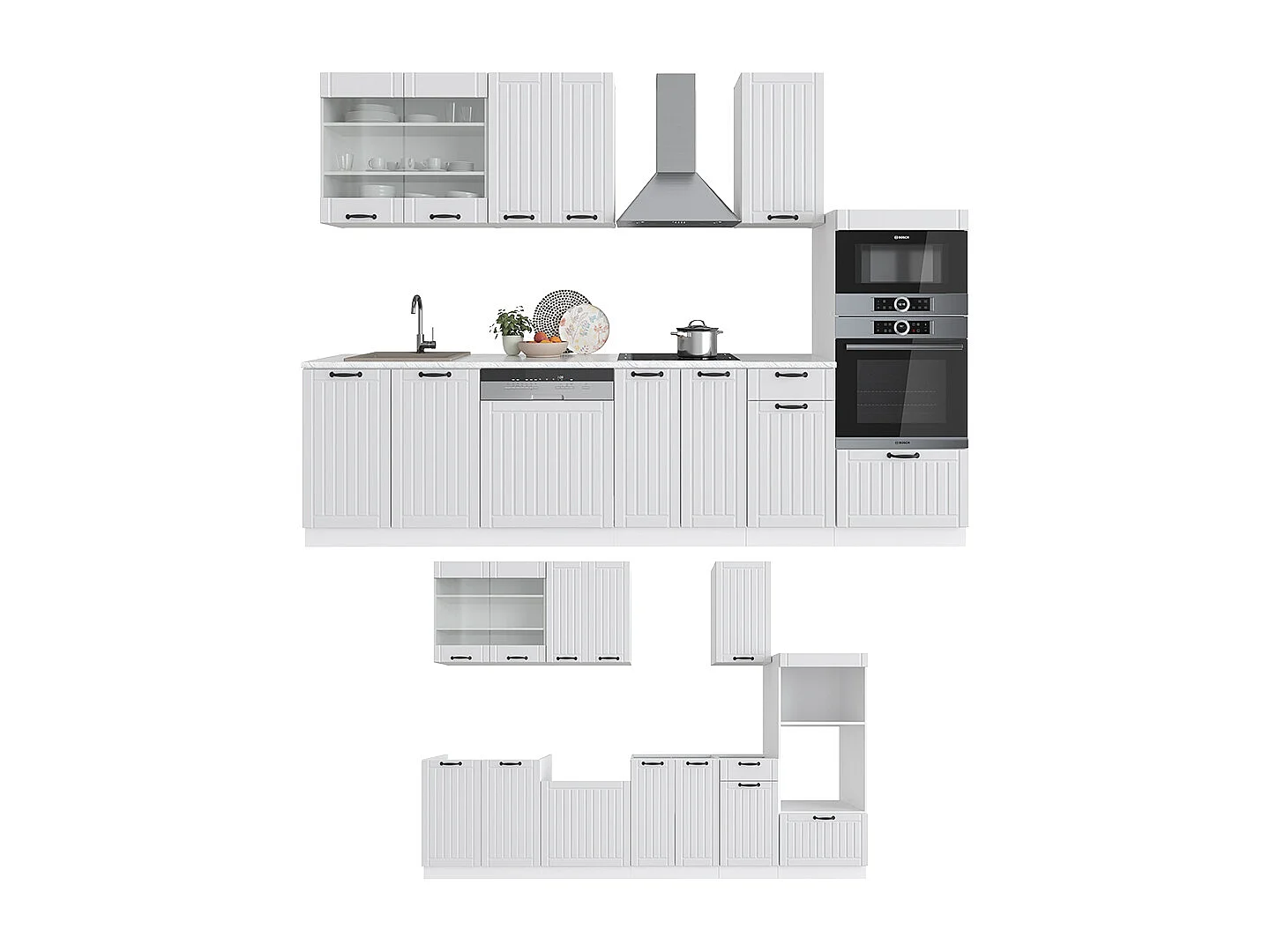 Køkkenrække hvidt landsted/hvid 300x46x81.6 fame-line