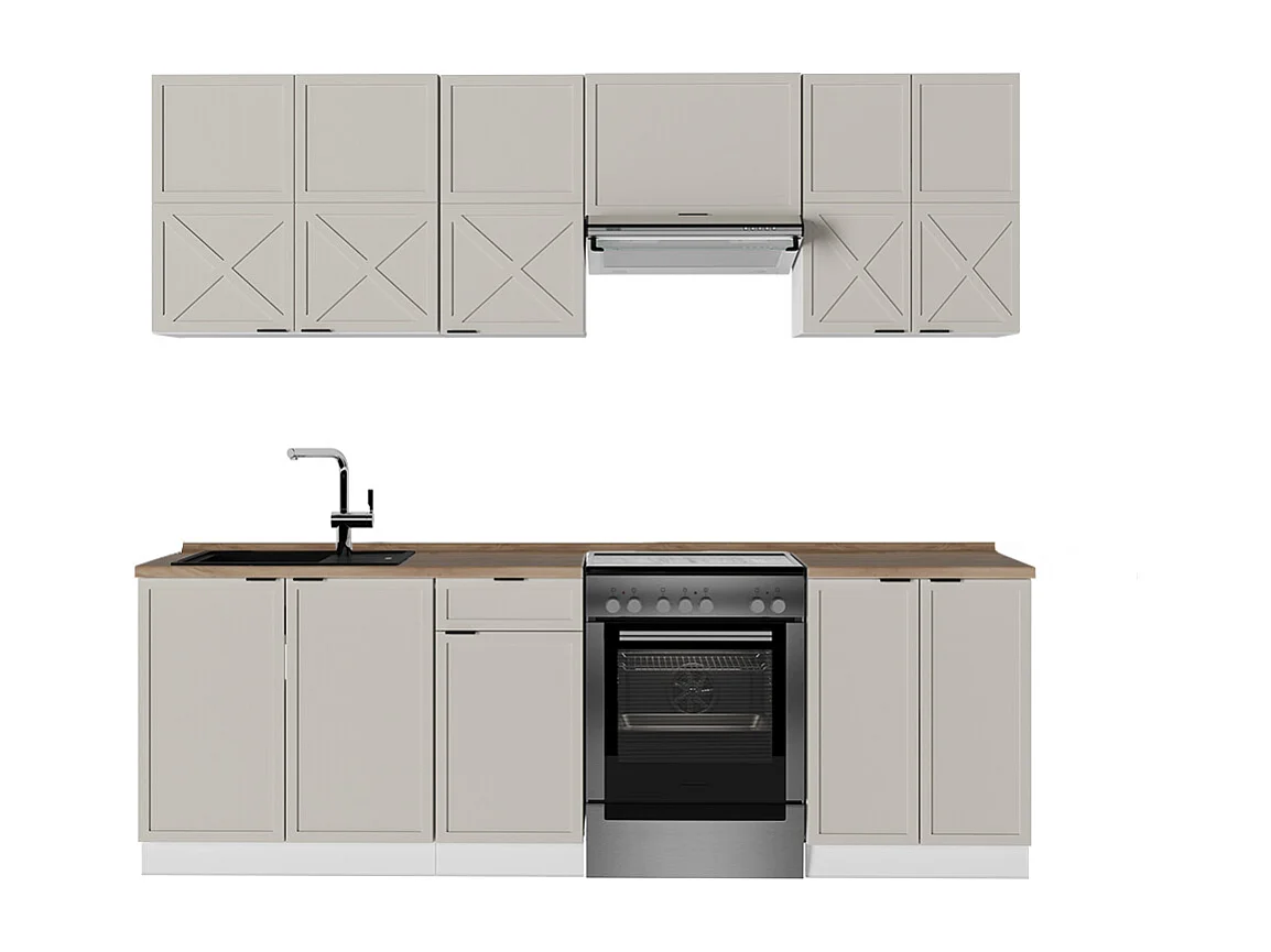 Cuisine grisbeige/blanc 240x60x81.6 fame-line