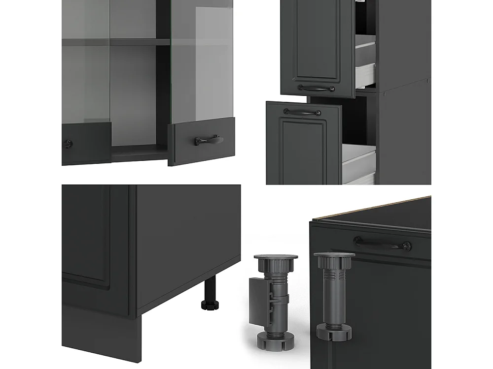 Cuisine  anthracite maison de campagne/anthracite 350x60x81.6 r-line