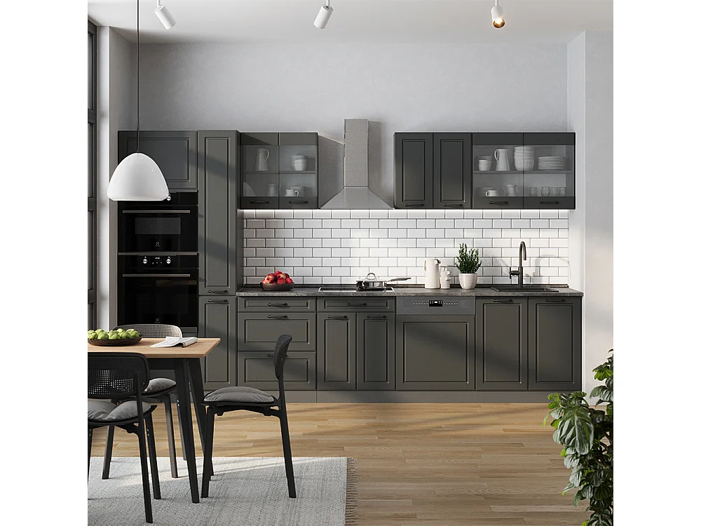 Cuisine  anthracite maison de campagne/anthracite 350x60x81.6 r-line