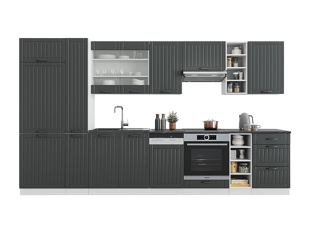 Cucina componibile antracite casa di campagna/bianco 355x46x81.6 fame-line