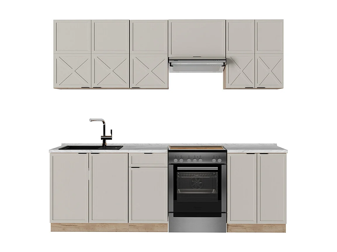 Pentry gråbeige/goldkraft ek 240x46x81.6 fame-line