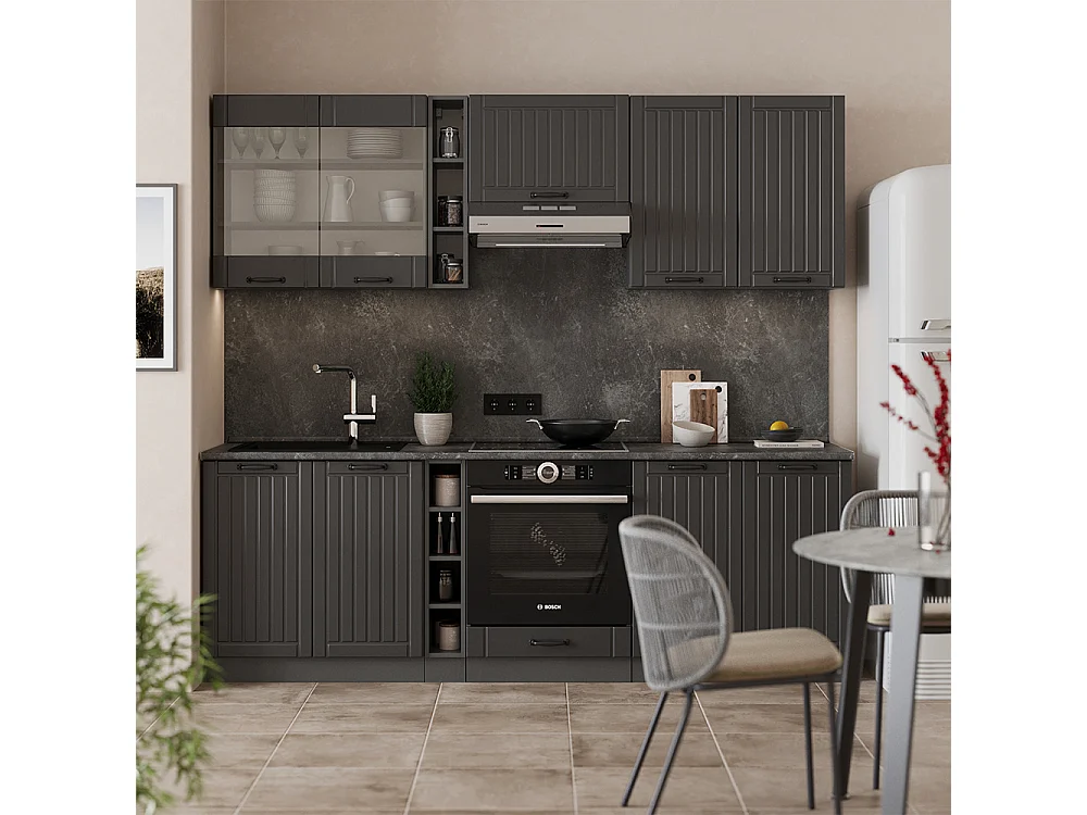 Mueble de cocina gris oscuro 235x60x81.6 fame-line