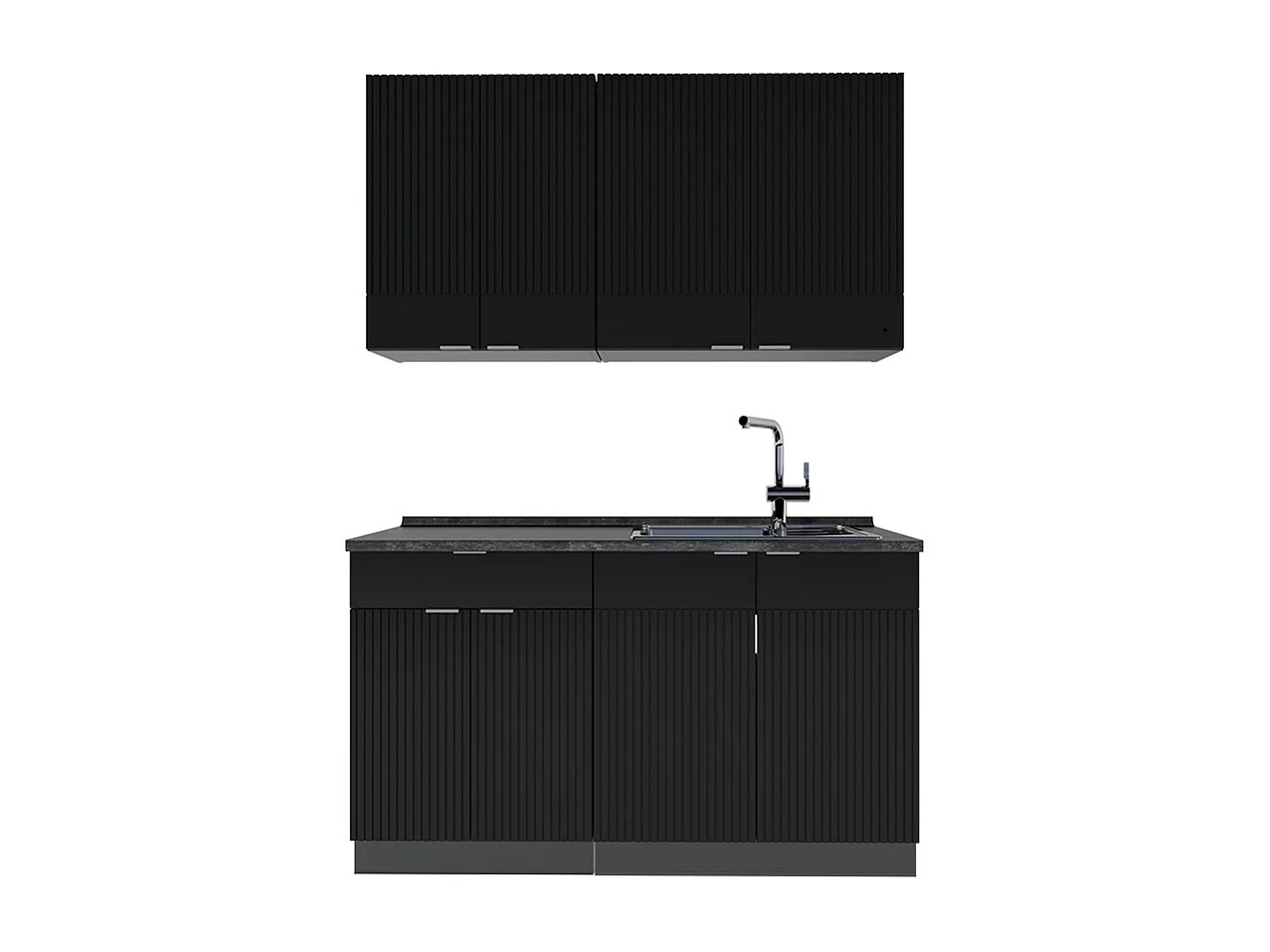 Cuisine noir rayé/anthracite 140x46x81.6 fame-line