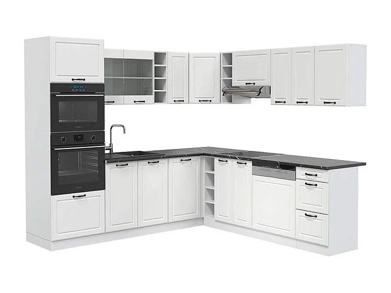 Kuchnia narożna biały dom wiejski/biały 247x60x81.6 r-line