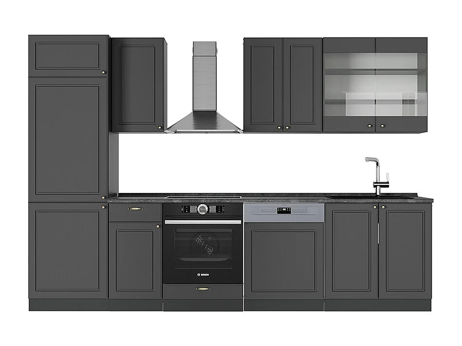 Kök herrgård i antracitguld 300x46x81.6 fame-line