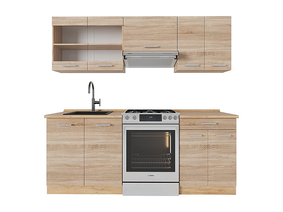 Cuisine sonoma/chêne doré 200x60x81.6 r-line