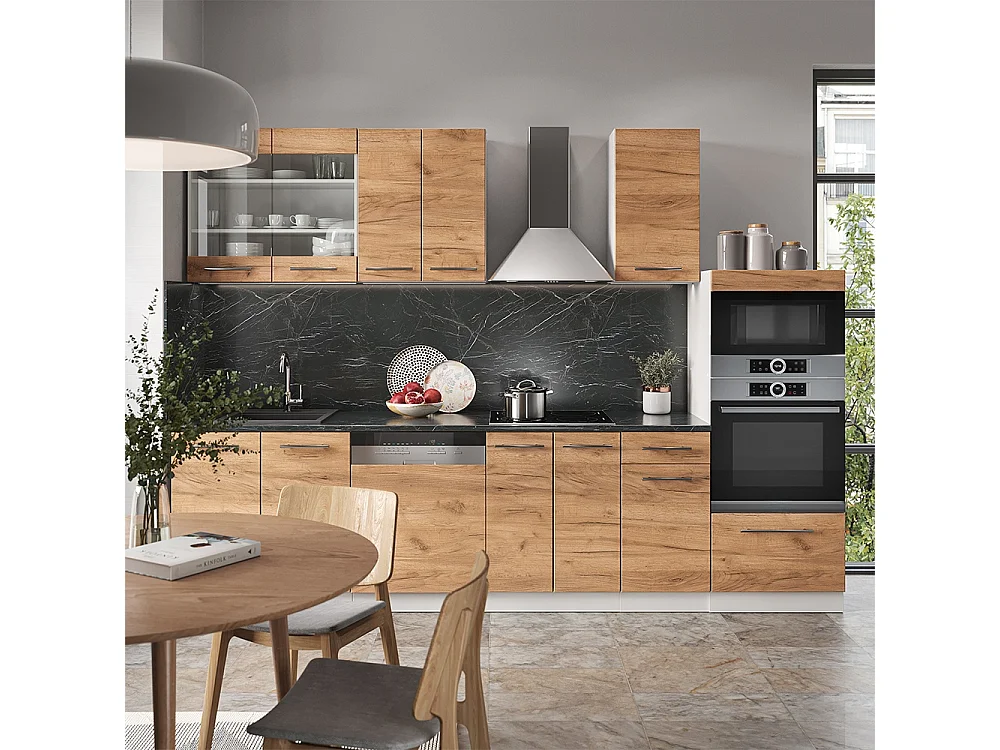 Cucina componibile Rovere dorato/bianco 300x60x81.6 fame-line