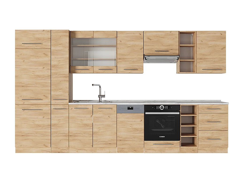 Mueble de cocina roble dorado 355x60x81.6 fame-line
