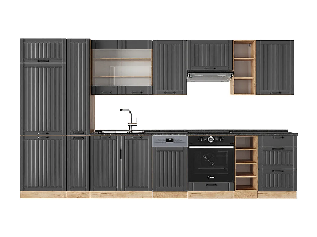 Cuisine gris foncé 355x46x81.6 fame-line