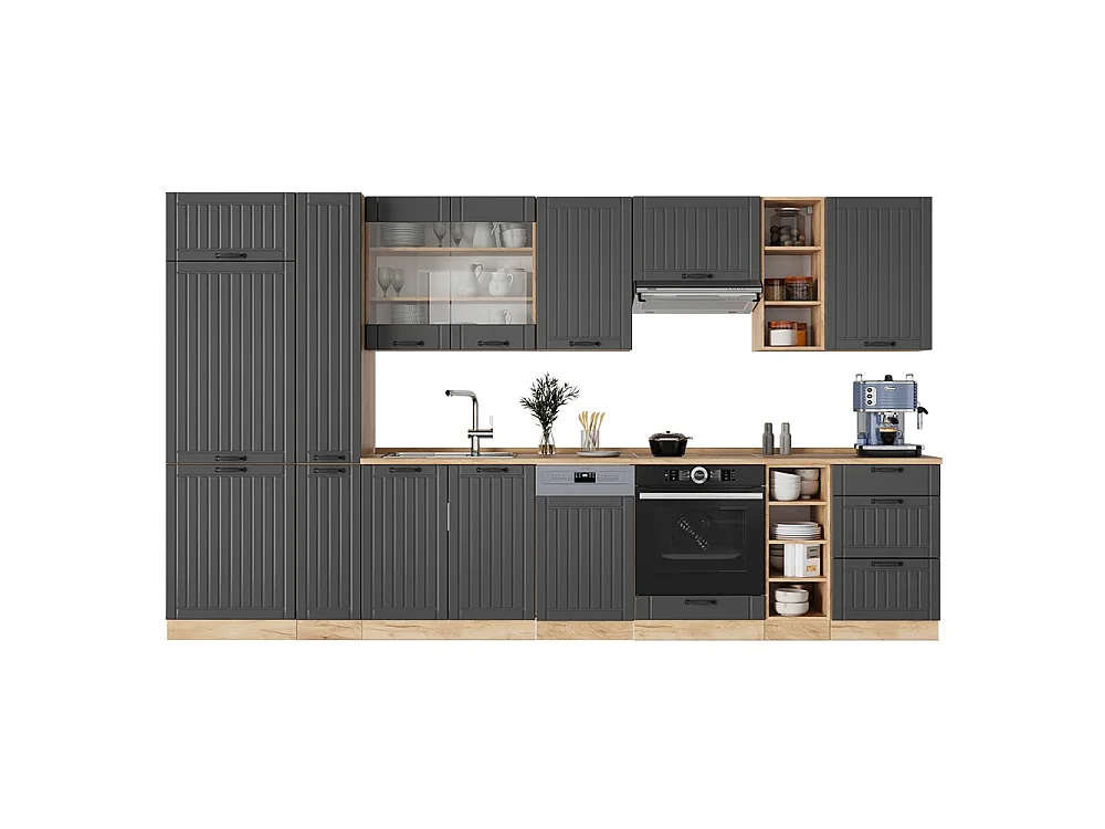 Køkkenrække mørkegrå 355x46x81.6 fame-line