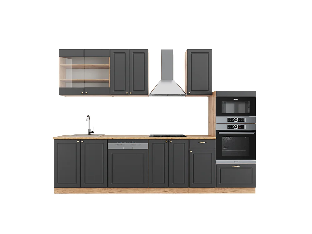 Pentry antracit lanthus/goldkraft ek 300x60x81.6 fame-line
