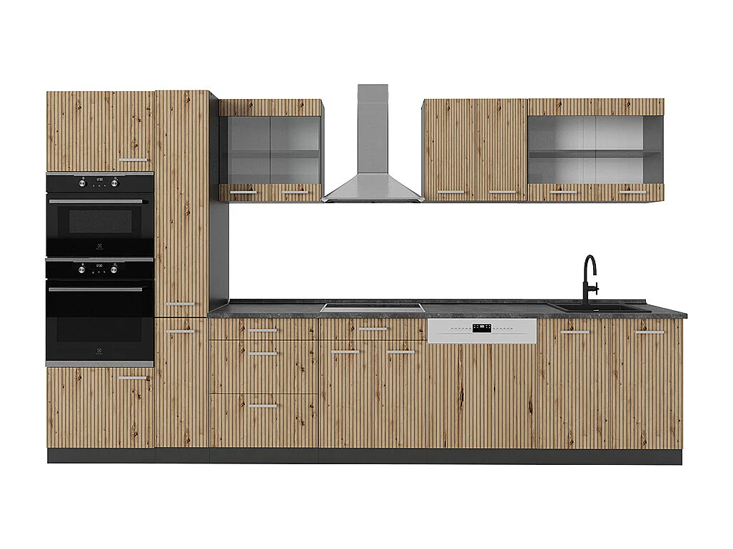 Cuisine  chêne artisan/anthracite 350x60x81.6 r-line