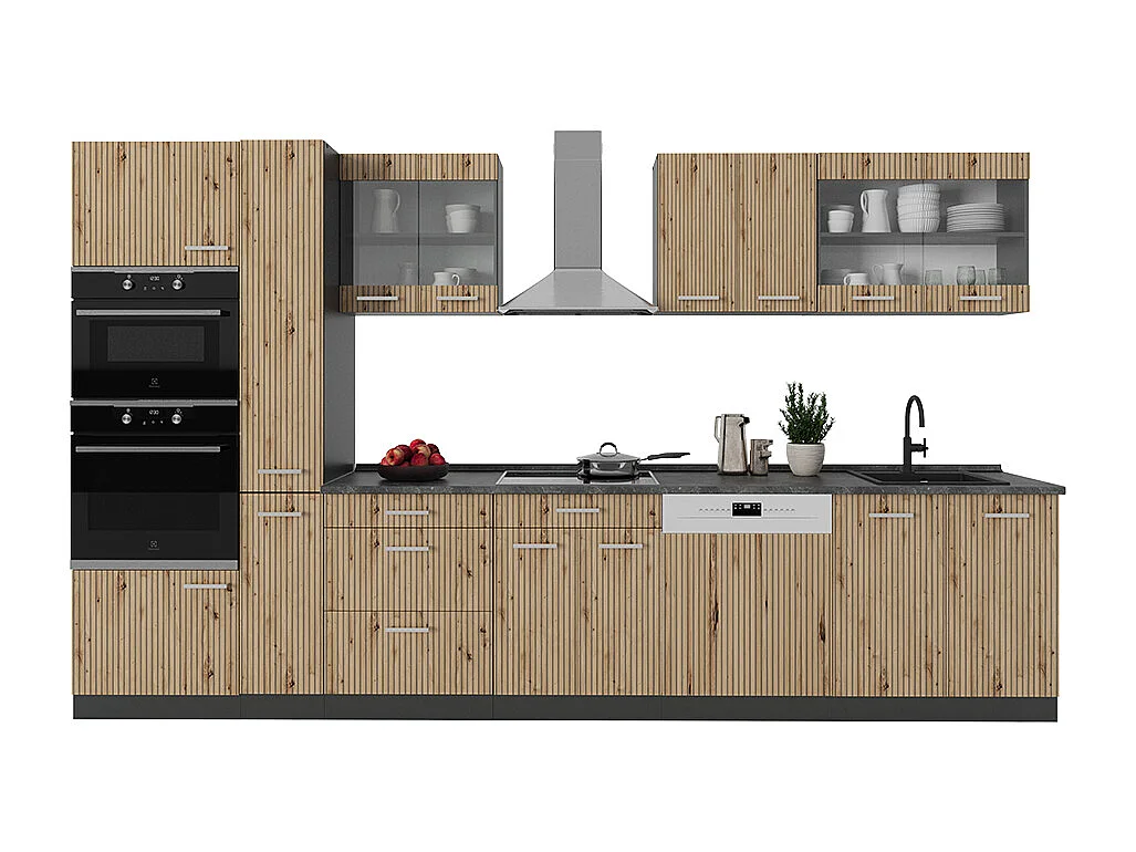 Cuisine  chêne artisan/anthracite 350x60x81.6 r-line