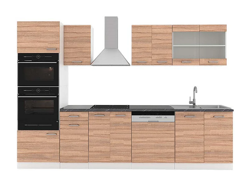 Mueble de cocina sonoma/blanco 300x60x81.6 r-line