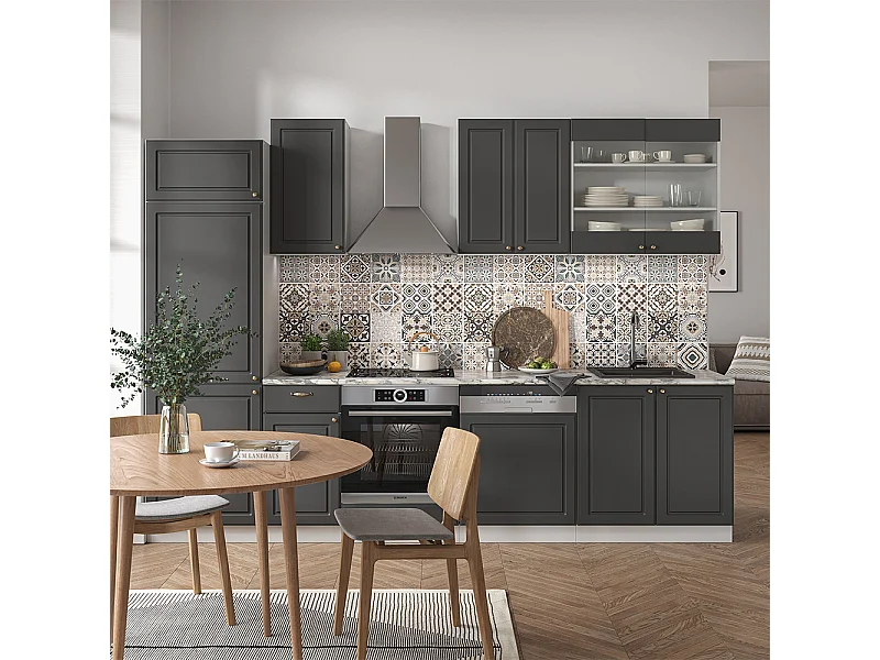 Cucina componibile antracite-oro/bianco 300x60x81.6 fame-line