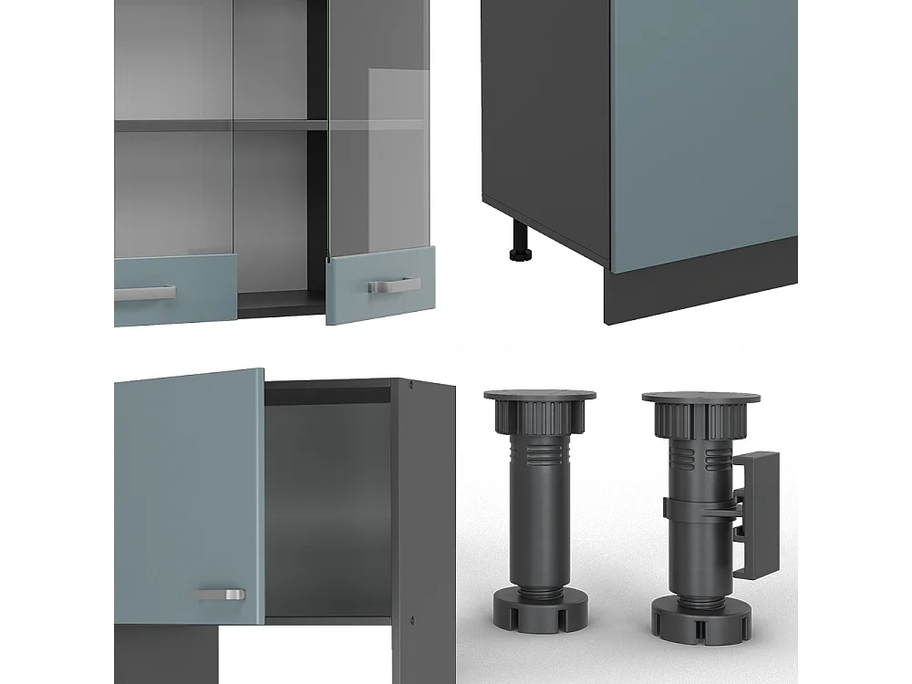 Cuisine bleu-gris/anthracite 300x46x81.6 r-line