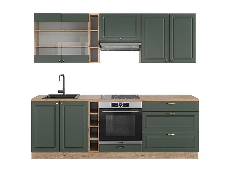 Mueble de cocina green-gold country/gold power roble 235x60x81.6 fame-line