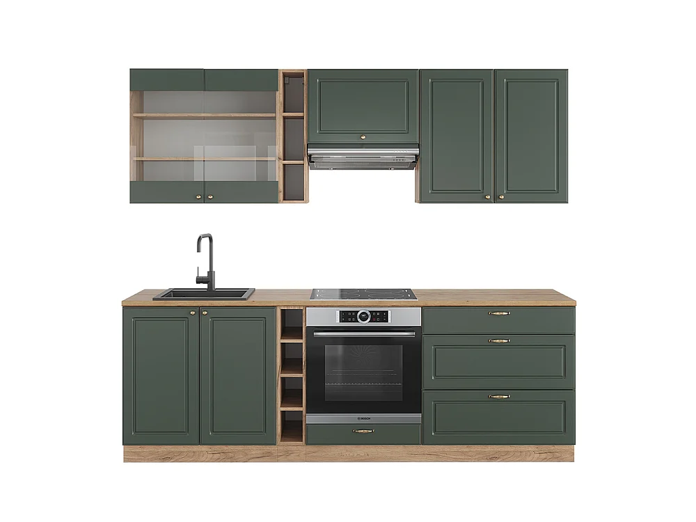Pentry grönguld lantgård/goldkraft ek 235x60x81.6 fame-line