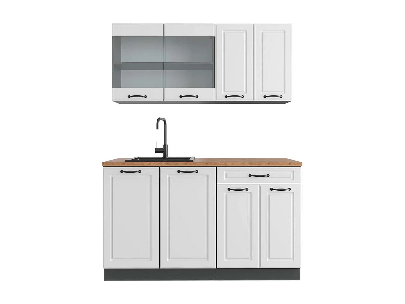 Cocina versátil casa de campo blanca/antracita 140x60x81.6 r-line