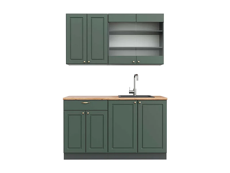 Cuisine vert et or campagne/anthracite 140x60x81.6 fame-line