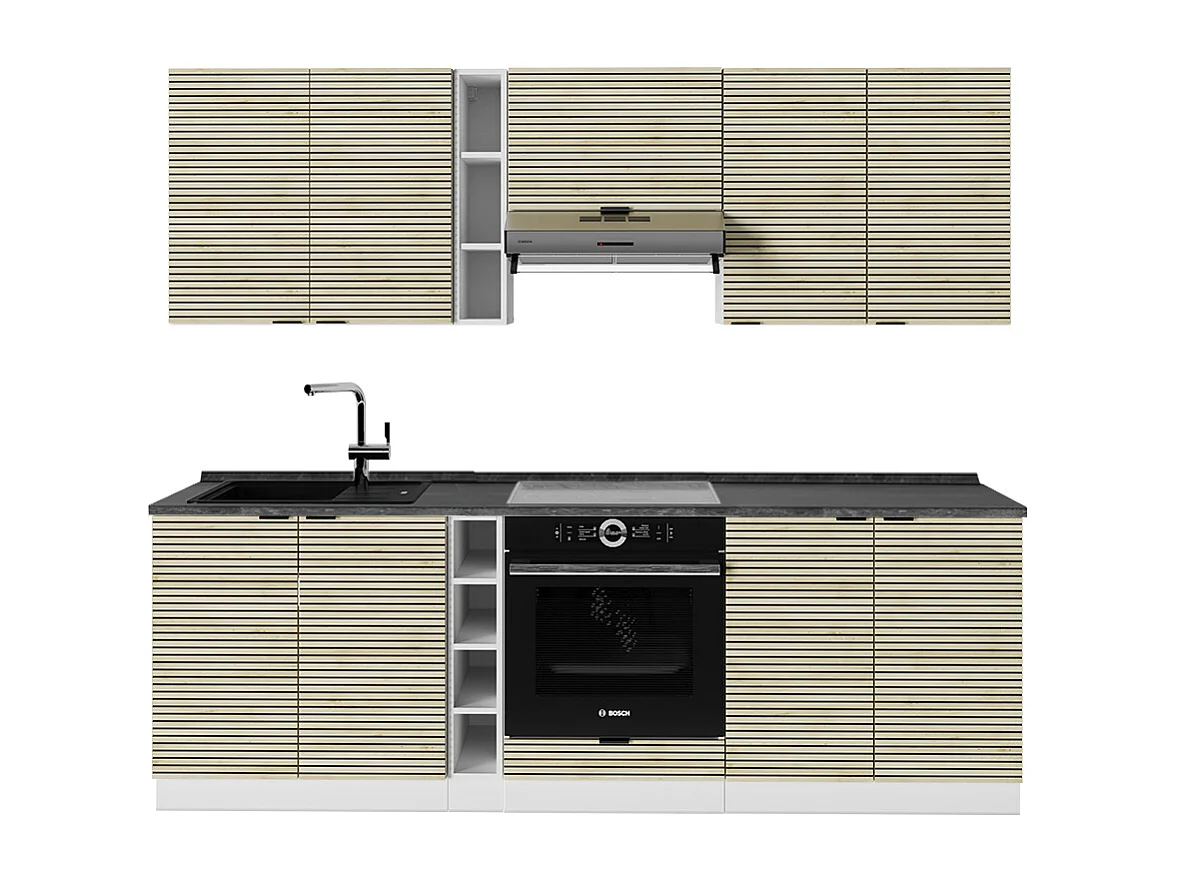 Cucina componibile pannello di quercia/bianco 235x60x81.6 fame-line