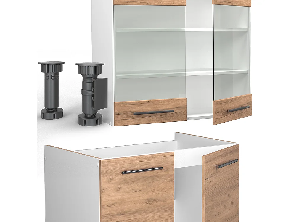Køkkenrække gold power eg/hvid 235x46x81.6 fame-line