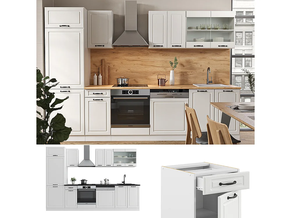 Cuisine blanc campagne/blanc 300x60x81.6 r-line