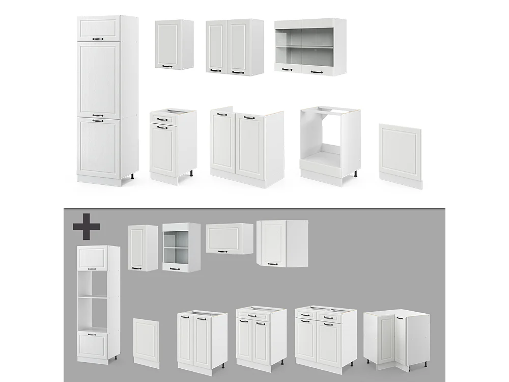 Aneks kuchenny biały dom wiejski/biały 300x60x81.6 r-line