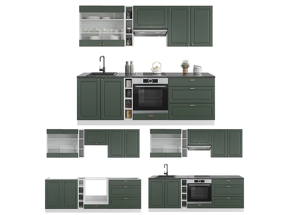 Pentry grönguld lanthus/vit 235x46x81.6 fame-line