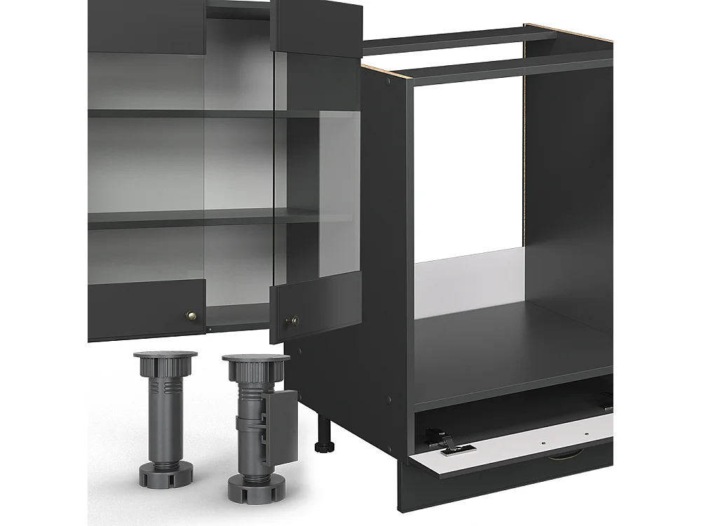 Cuisine anthrazit-gold landhaus 355x60x81.6 fame-line