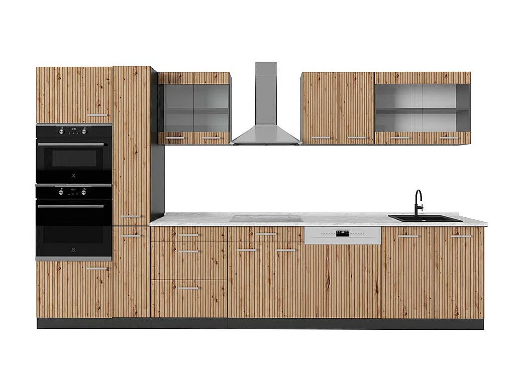 Cuisine  chêne artisan/anthracite 350x60x81.6 r-line