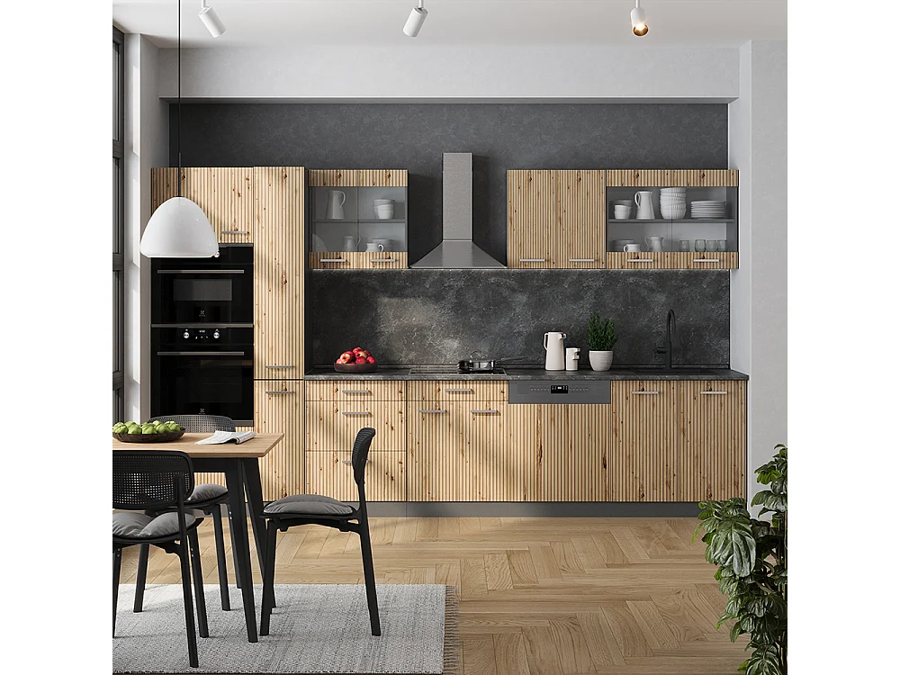 Cuisine  chêne artisan/anthracite 350x60x81.6 r-line